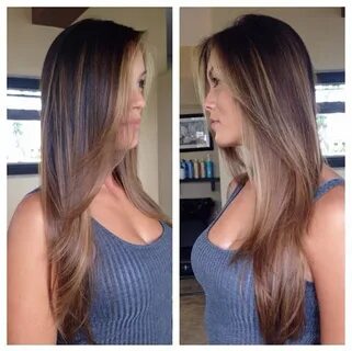 Soft natural balayage on brown hair. Creating caramel and be