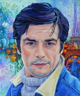 French actor Alain Delon. Portrait oil on canvas by Vasilina