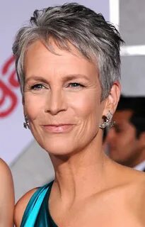 Jamie Lee Curtis Jamie lee curtis hair, Uneven bob haircut, 