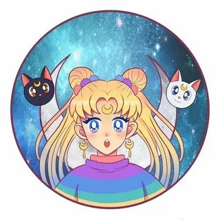 Sailor Moon Luna P badge reel floragardenhotels Keychains & 