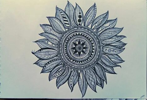 Sunflower Zentangle by LotusQueen-Andi on DeviantArt Sunflow