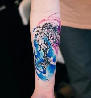 watercolor tree tattoo by Anastasia T.N.T. 2 - KickAss Thing