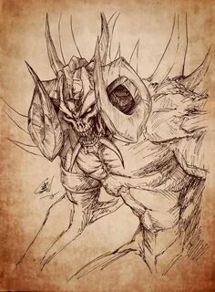 Diablo I sketch-I don't see enough art of his first form OC 