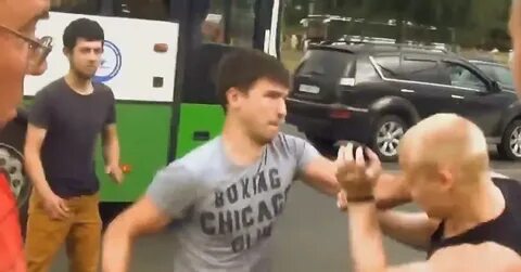 MMA douchebag parks car at bus stop, starts fight when asked