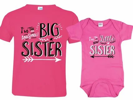 Big Sister Shirt, Little Sister Onesie, Hipster Design, Incl
