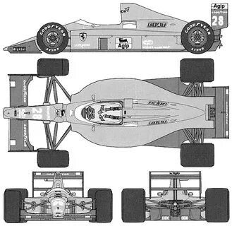1989 Ferrari F189 F1 GP Formula blueprints free - Outlines