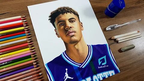 Drawing Lamelo Ball Charlotte Hornets - YouTube
