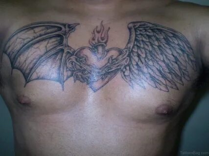 Angel Wings Tattoo On Chest - wholesalesalamandersy32188