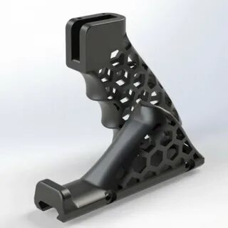 3D Printable AR-15 Skeleton HexCut Grip Combo