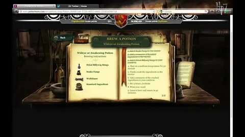How to brew a Wideye or Awakening Potion on Pottermore. Part