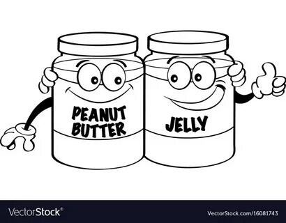 Cartoon peanut butter and jelly jars Royalty Free Vector