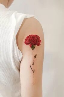 23 lindas tatuagens de flores para as mulheres Carnation tat