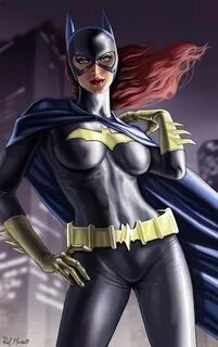 Batgirl, protege of Batman, in fine art, by Raffaele Marinet