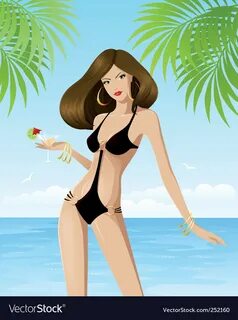 Bikini girl Royalty Free Vector Image - VectorStock