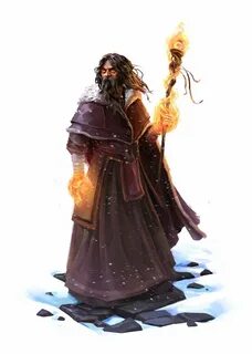 Male Human Fire Envoker Wizard - Pathfinder PFRPG DND D&D 3.
