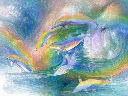 Rainbow Dolphins by Carol Cavalaris Dolphin art, Dolphins, A