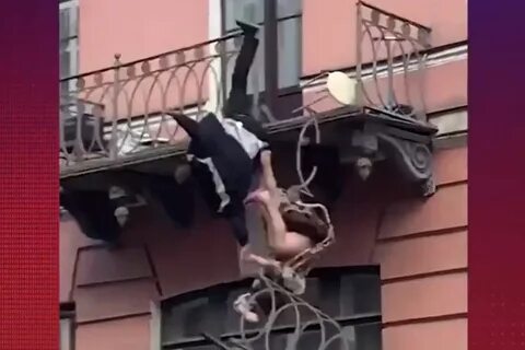 In St. Petersburg, a couple fell out of the balcony during a