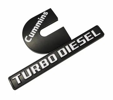 Yuauto Cummins Turbo Diesel Car Emblems Chrome red 3D Decal 