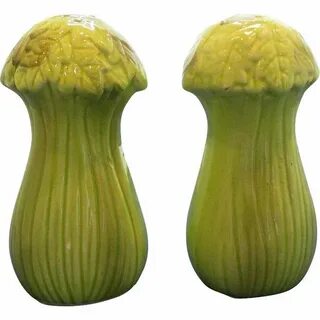 Vintage Tall Celery Salt and Pepper Shakers www.rubylane.com