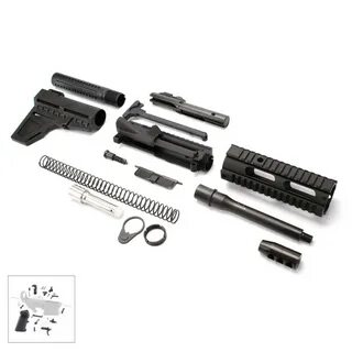 AR,9MM,Pistol,Kit,with,7,Barrel,and,7,Quad,Rail,with,LPK
