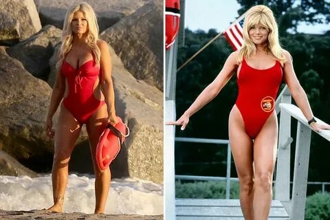 Baywatch’s Donna D’Errico models famous red swimsuit again 2