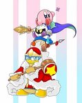 Kirby,Meta knight,King Dedede and Waddle Dee Kirby character