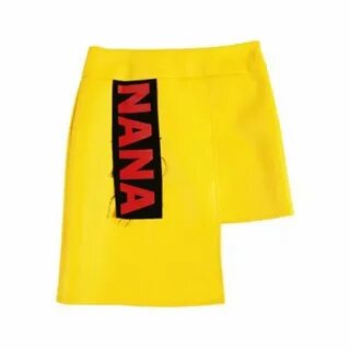 NANA PATCH SKIRT YELLOW (295 AED) ❤ liked on Polyvore featur