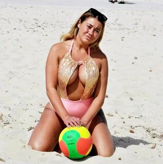 Ellie Young in Swimsuit on the beach in Cape Verde GotCeleb