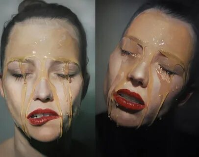 Sensual Hyperrealistic Paintings Of Women Covered In Honey -