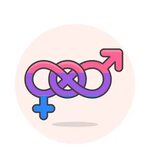 Bisex, segno Icona in LGBT Illustrations