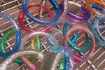 Single Jelly Glitter Liquid Filled Bracelet Hand Wire-wrappe