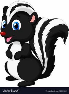 Vector illustration of Cute skunk cartoon. Download a Free P
