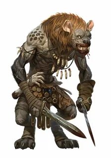 Male Gnoll Rogue or Ranger or Slayer - Pathfinder PFRPG DND 