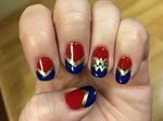 Wonder Woman nail art design! Wonder woman nails, Nail art d