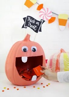 DIY Pumpkin Candy Bowl & DIY Halloween Candy Banner Hallowee