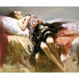 Hand painted women Pino Daeni oil pictures canvas large wall