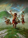 Paintings - Charles Keegan Celtic fantasy art, Scottish warr