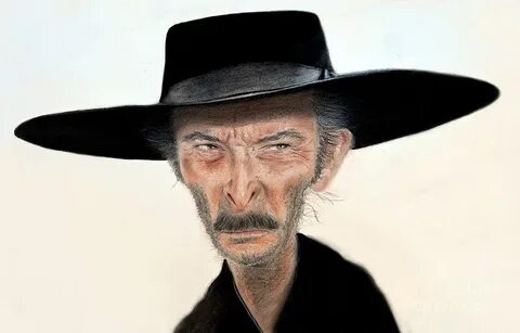 Caricature of Lee Van Cleef as Angel Eyes in The Good the Ba