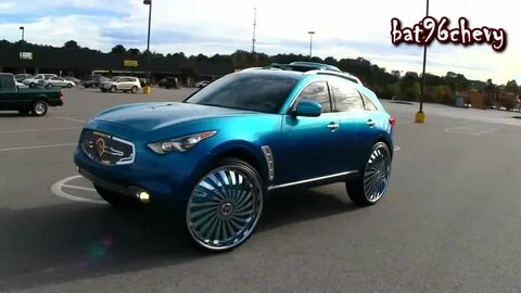 2011 Candy Teal Infiniti FX35 on 30" DUB Swyrl Floaters - 10