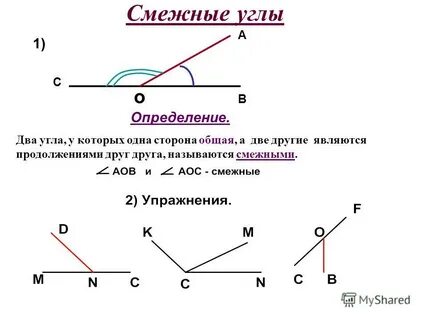 Презентация на тему: "Тема: Смежные углы. Задачи для школьни