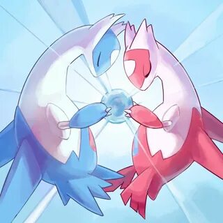 Latios and Latias hold the Soul Dew Art by ポ リ Source: https