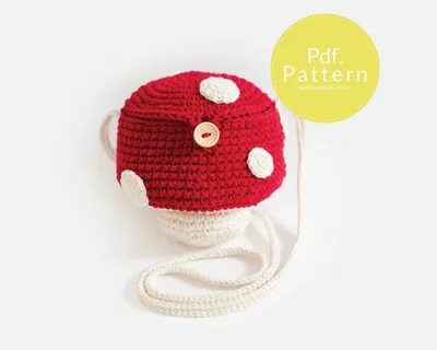 PDF. PATTERN - Mushroom mini bag , Bag pattern, Crochet patt