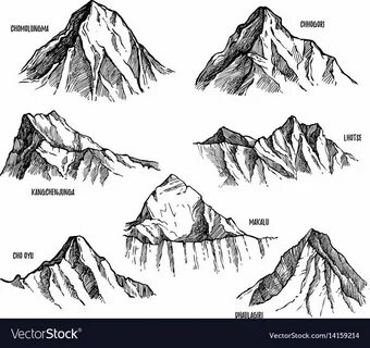 Highest mountains of himalaya nepal set vector image on Vect