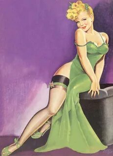 Pin Up Print: 1949 Brunette Showgirl Sitting in Stripes