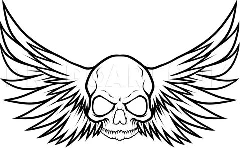 How to Draw a Harley Davidson Skull, Coloring Page, Trace Dr