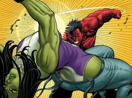 She-Hulk vs Red Hulk by Frank Cho