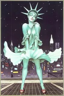 Lady Liberty or Marilyn Monroe? Art parody, Lady liberty, Re