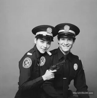 Police Academy promo shot of Kim Cattrall & Steve Guttenberg