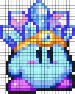 ICE Kirby Kandi Pattern Pixel art, Pixel art grid, Pixel art
