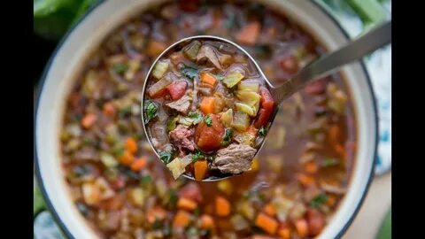 Quick and Easy Beef Barley Vegetable Soup Recipe - YouTube